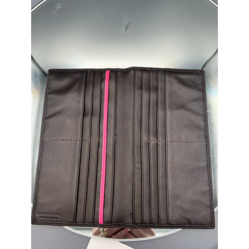 PAUL SMITH Leather Long Wallet with Fuchsia Lining